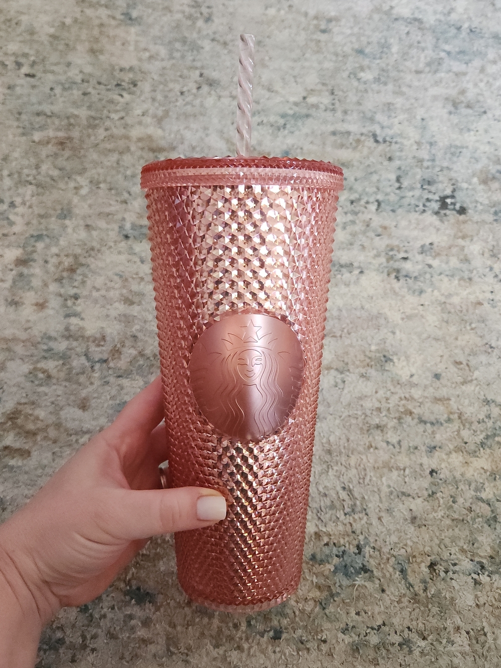Starbucks Rose Gold Studded Cold Cup with Twist Straw Limited Edition